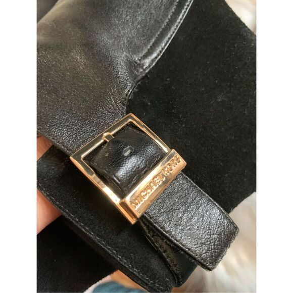 Michael Kors black suede and leather booties 4 inch heel size 7 1/2 - Picture 7 of 9